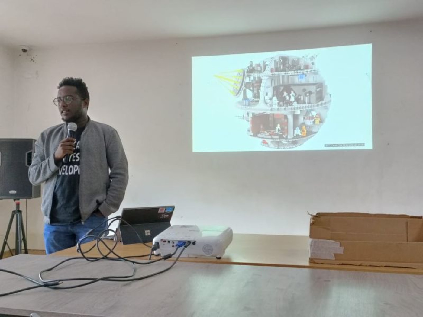Somet Kipchilat giving a talk